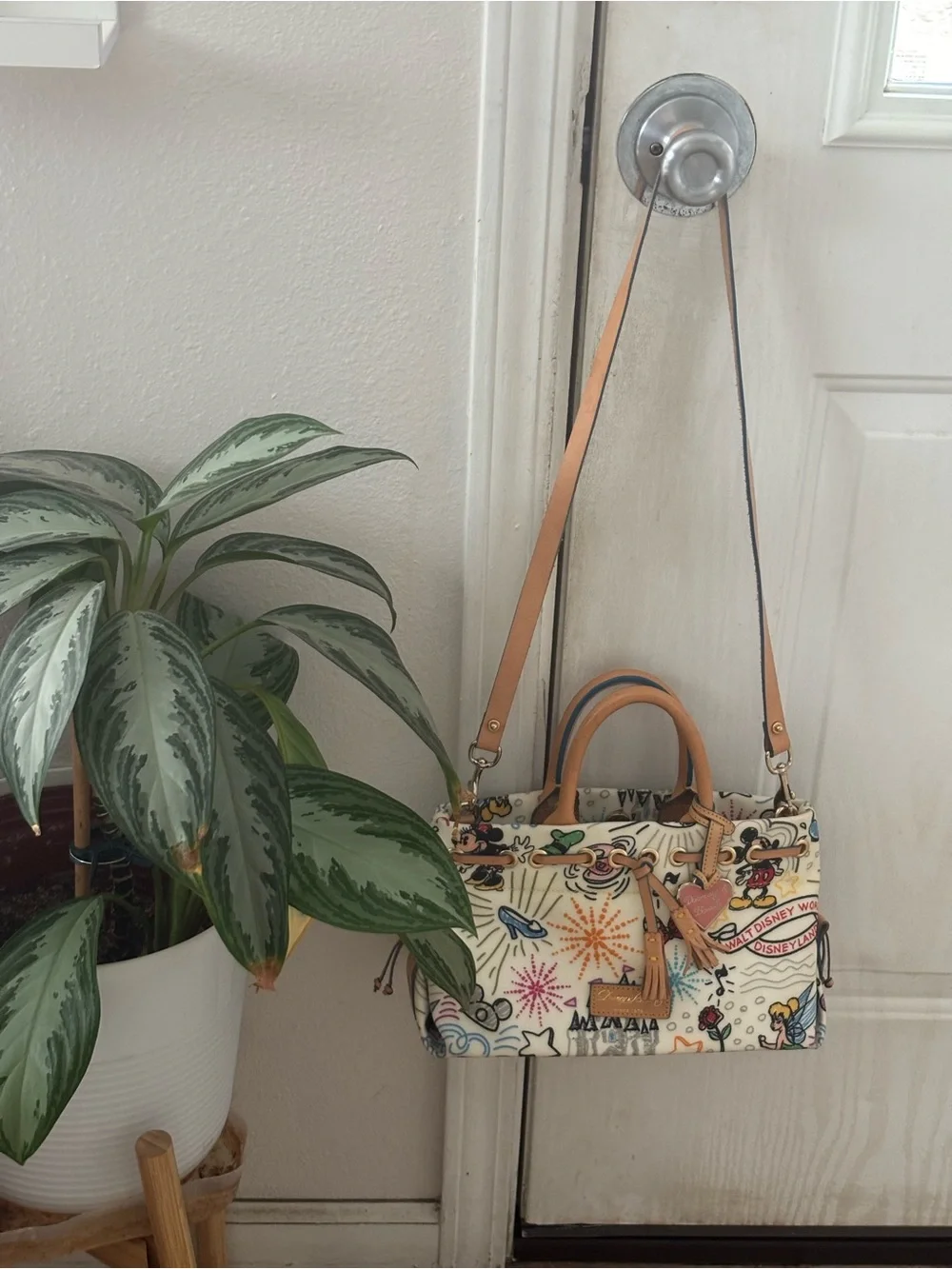 Vintage Authentic Disney Dooney & Bourke Cream Multicolor
